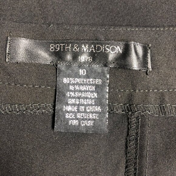 89th and Madison Skirt Women Sz 10 Black Pockets Straight Pencil Office Evening - Picture 5 of 7